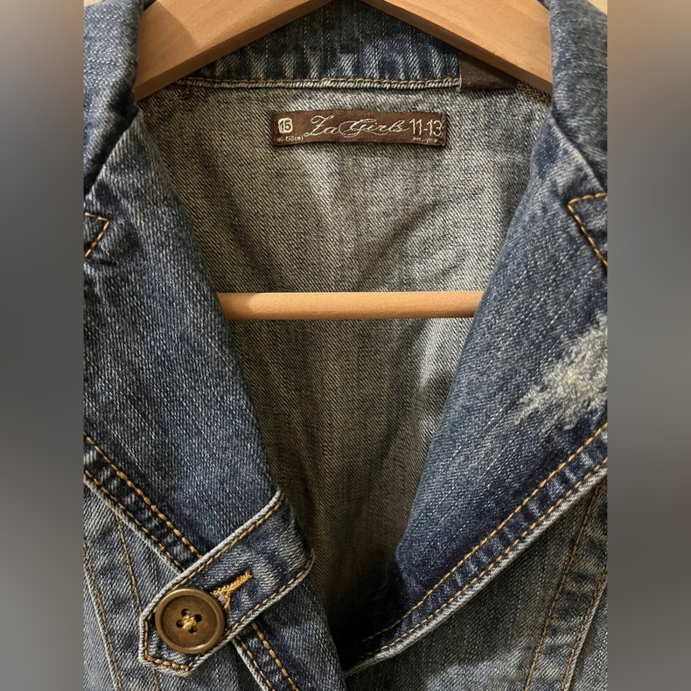 LA Girls Women’s Denim Jeans Blue Jacket Size 15 - Picture 4 of 12
